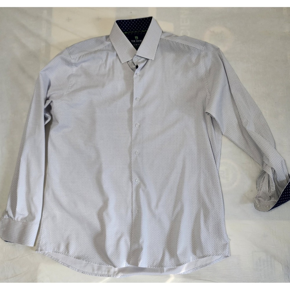 Tom Baine Performance Collection Slim Fit Dress Shirt 4Way Stretch Men L 16-16.5